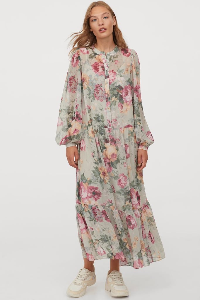 H&M Puff-sleeved Chiffon Dress | Best Long-Sleeved Dresses 2020 ...
