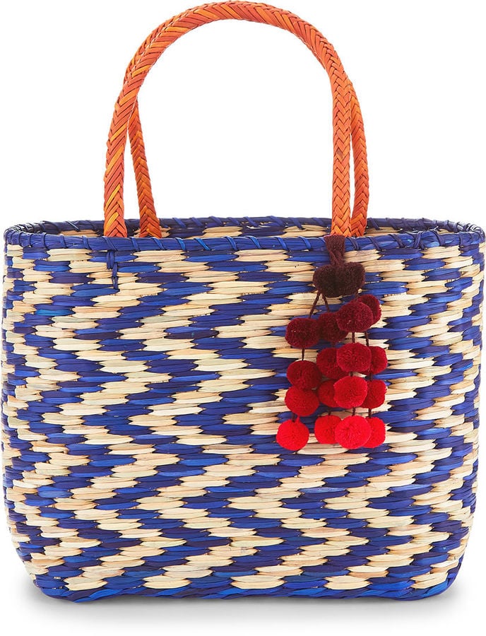 Nannacay Natural & Blue Straw Madagascar Tote