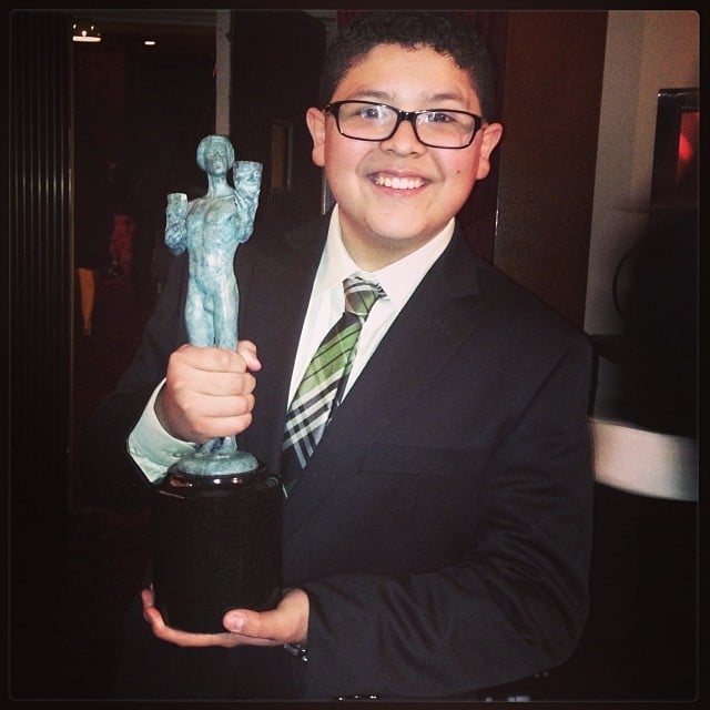 Modern Family star Rico Rodriguez posed with his award.
Source: Instagram user starringrico
