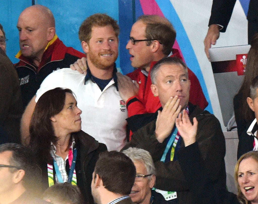 Prince Harry and Prince William at the Rugby World Cup 2015