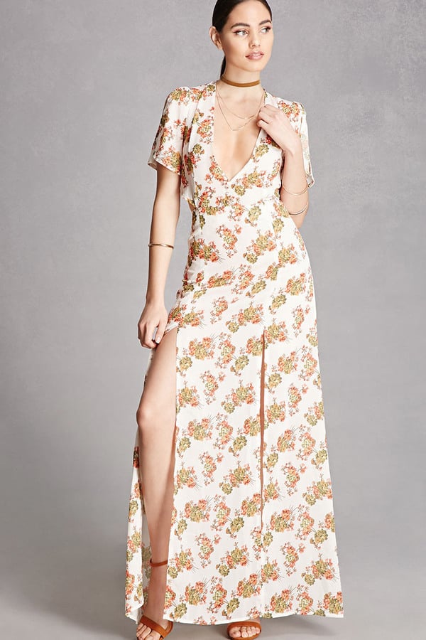 As does this Forever Nightwalker Floral Maxi Dress ($68) that features a thigh-high split.