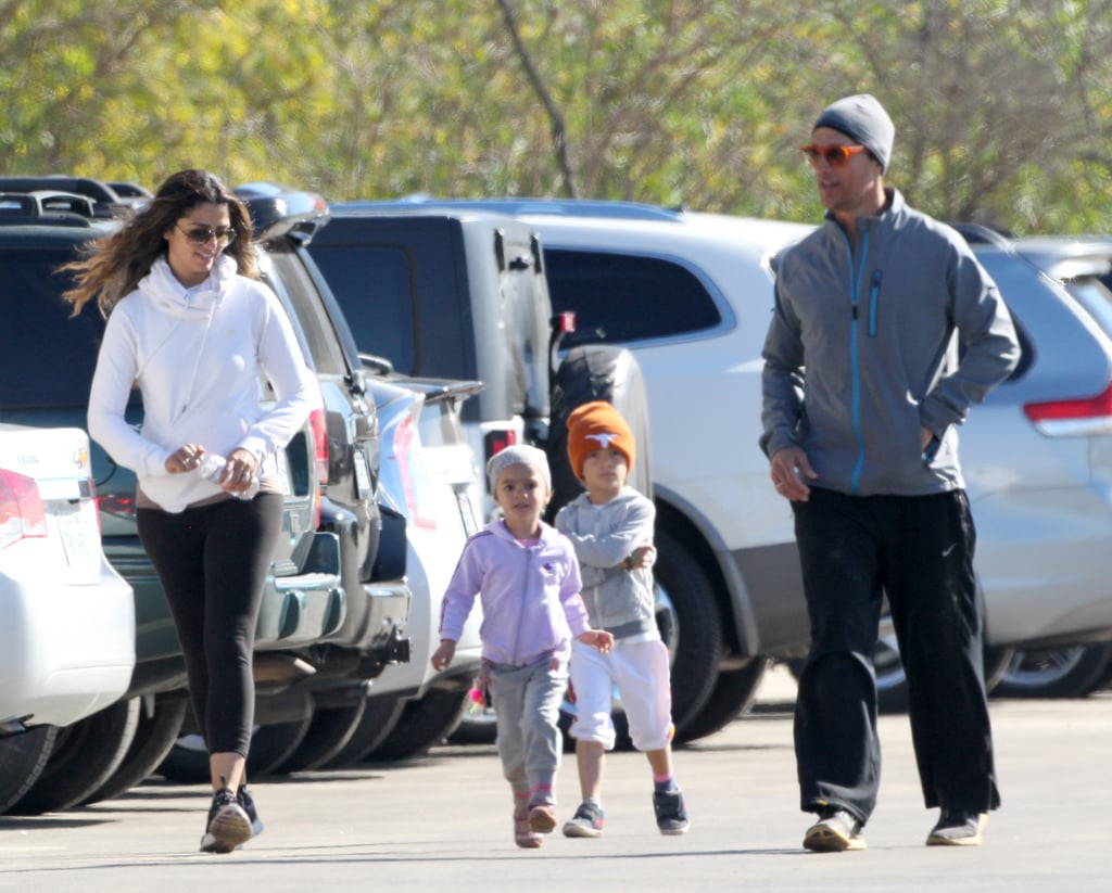 Everyone ran briskly across the parking lot.