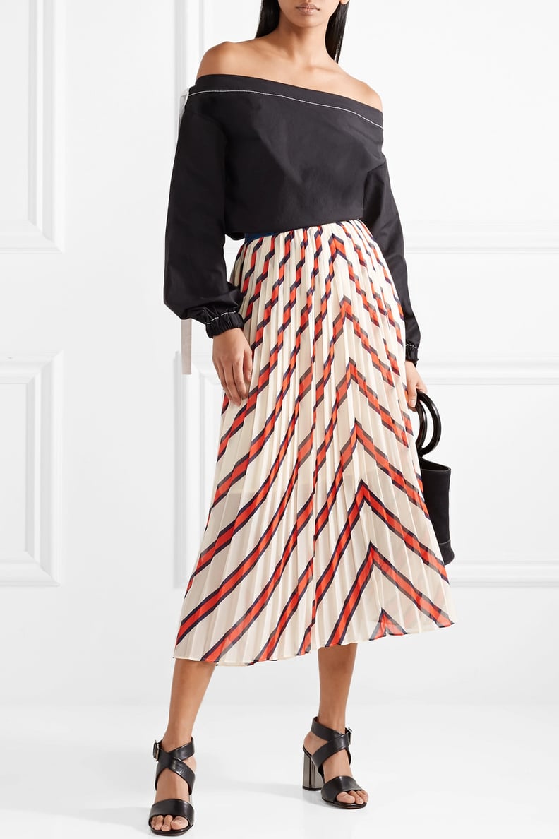 Princess Victoria Striped Midi Skirt by Malene Birger | POPSUGAR Fashion