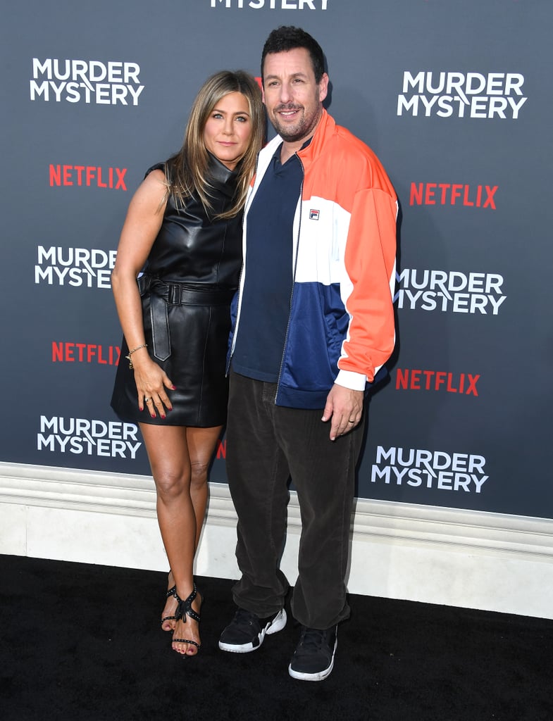 Jennifer Aniston Black Leather Dress Murder Mystery Premiere