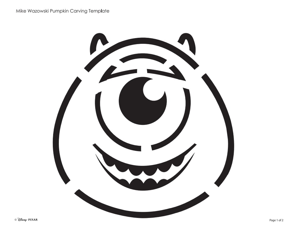Mike Wazowski Best Free Disney Pumpkin Stencils POPSUGAR Smart