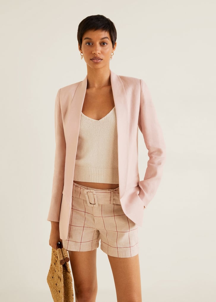 Mango Structured linen jacket Michelle Obama Just Wore a Crystal