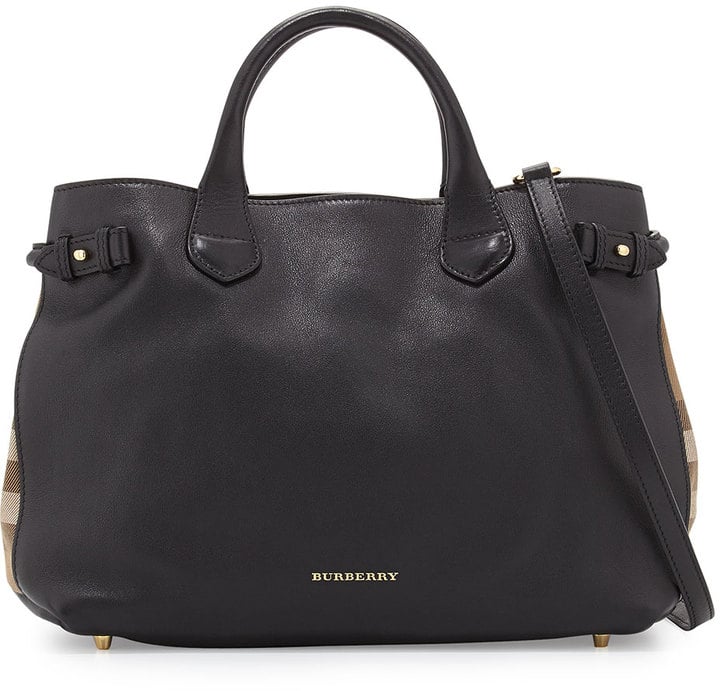 Burberry Leather & Check Canvas Tote Bag ($1,495)