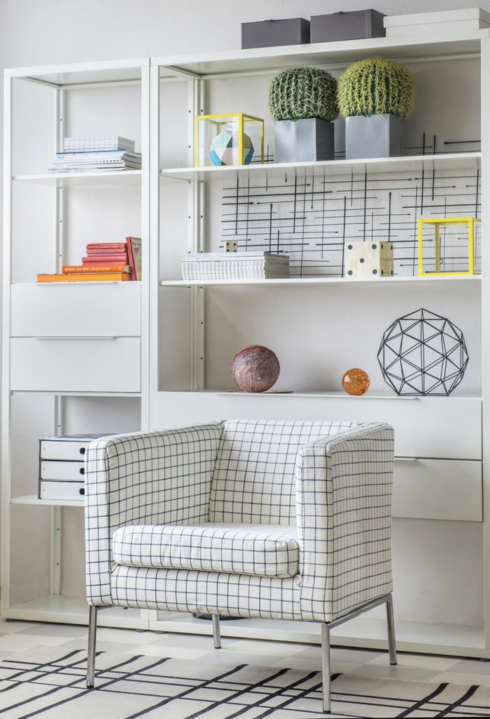 Pictured:

Bemz cover for Klappsta armchair in classic ruta black