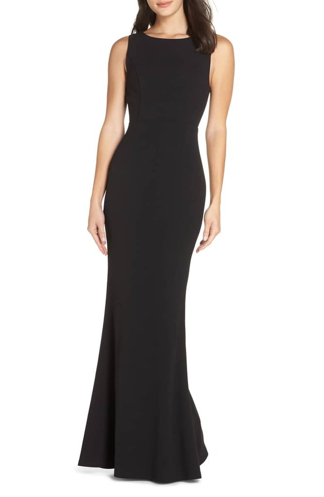 Lulus Mine Backless Trumpet Gown | Jennifer Aniston Black Dress InStyle ...