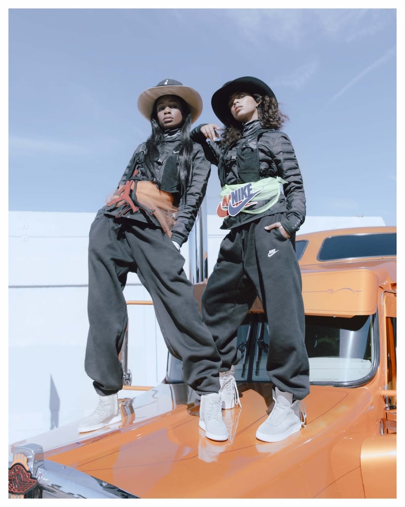 Abra is wearing the Air Jordan 1 Rebels XXs and Kelsey Lu is wearing the Air Force 1 Rebels XXs.