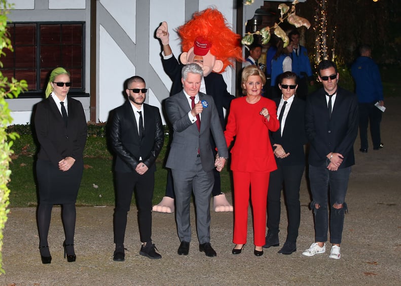 Katy Perry and a Friend as Hillary and Bill Clinton and Orlando Bloom as Donald Trump in 2016