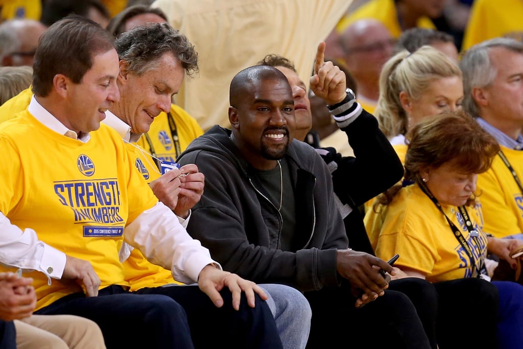 Kanye West at the Warriors Playoff Game
