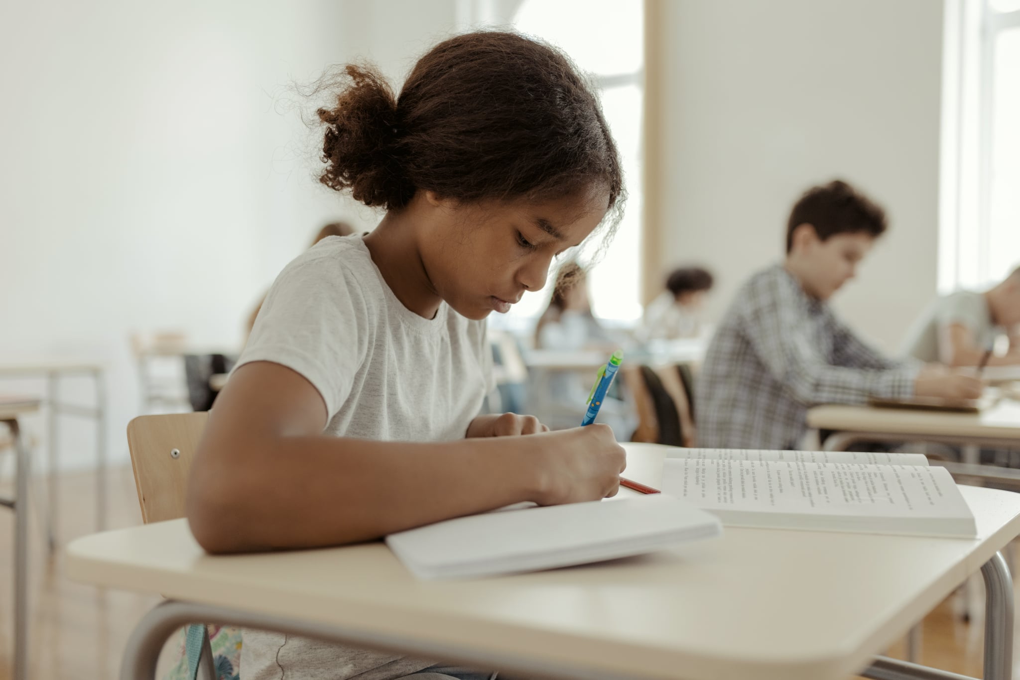 student in classroom