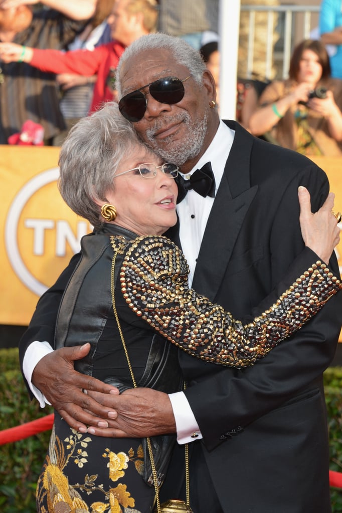 Morgan Freeman got a hug from Rita Moreno on the carpet, before heading inside where he presented her with the SAG life achievement award.