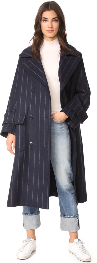 MSGM Pinstripe Wool Coat