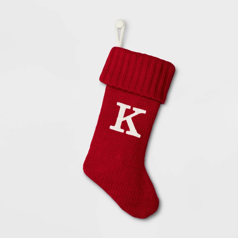 Knit Monogram Christmas Stocking Red
