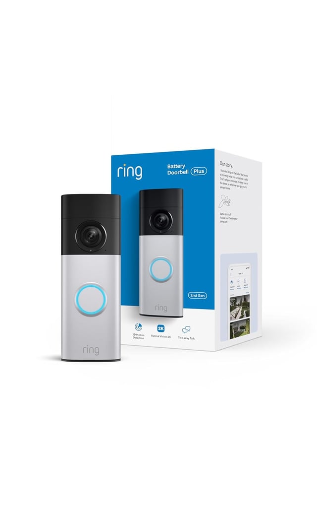 Ring Battery Doorbell 2K Plus ($90, originally $180)
Whether you love to keep an eye on package deliveries or crave the extra security at your front door, there are endless perks to installing a Ring Doorbell. For limited time, snag the newest model (in any of the four colorways) at 50 percent off.