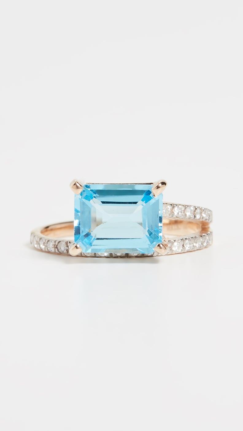Rectangle Cuts: Mateo 14k Blue Topaz Point of Focus Ring