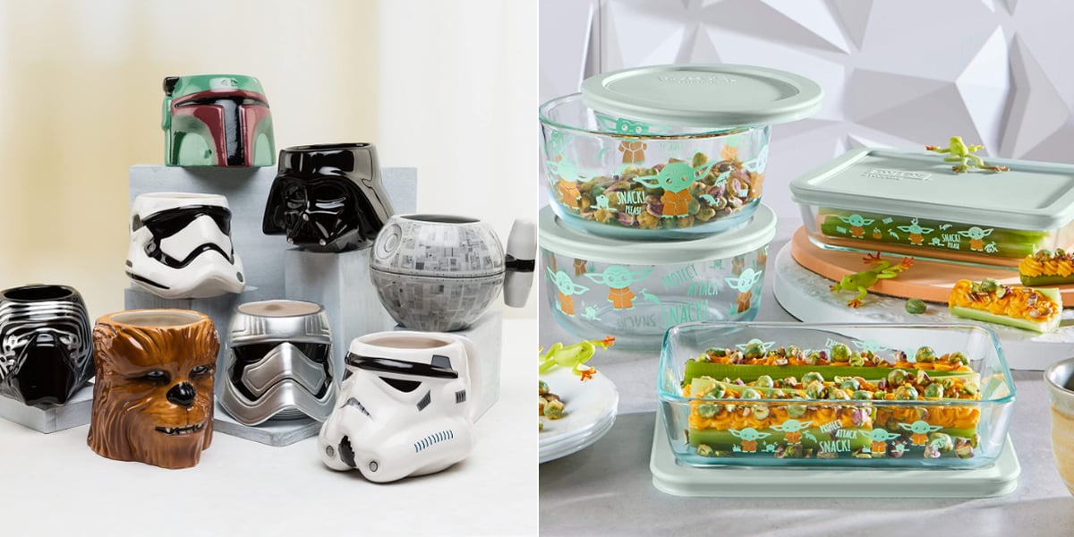 Pyrex Star Wars Yoda and Darth Vader, Glass Storage, Multi-Colored