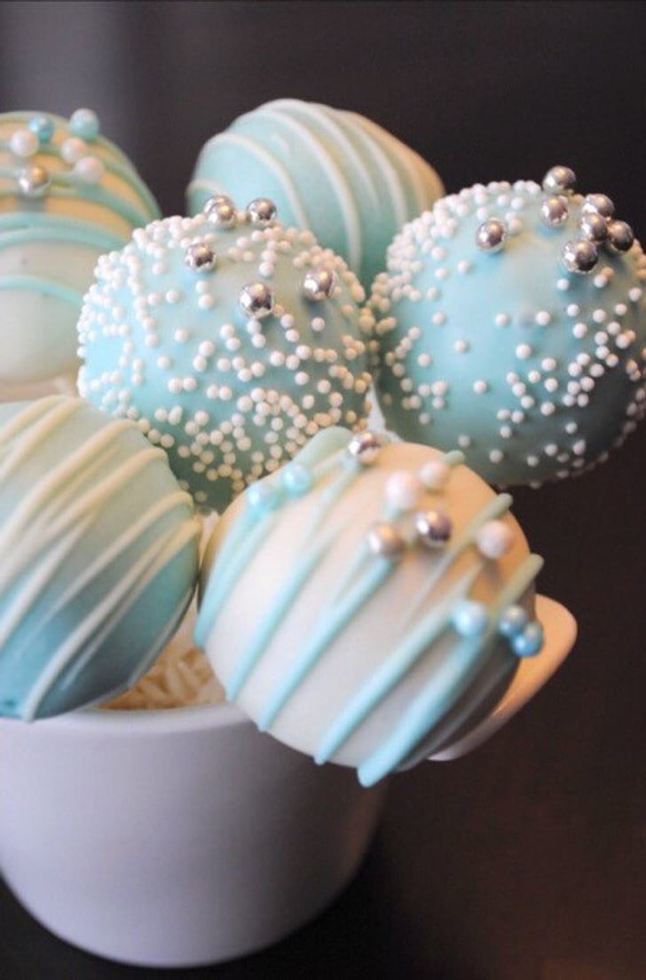 Baby Blue and White Drizzled Cake Pops With Sprinkles and ...