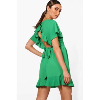 Victoria Beckham Green Backless Dress | POPSUGAR Fashion