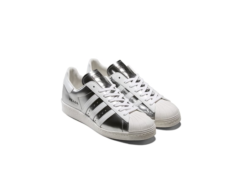 Prada For Adidas Superstar in Chrome Silver With White