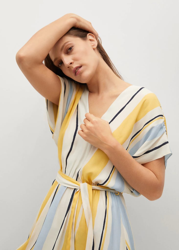 Mango Belt Striped Dress