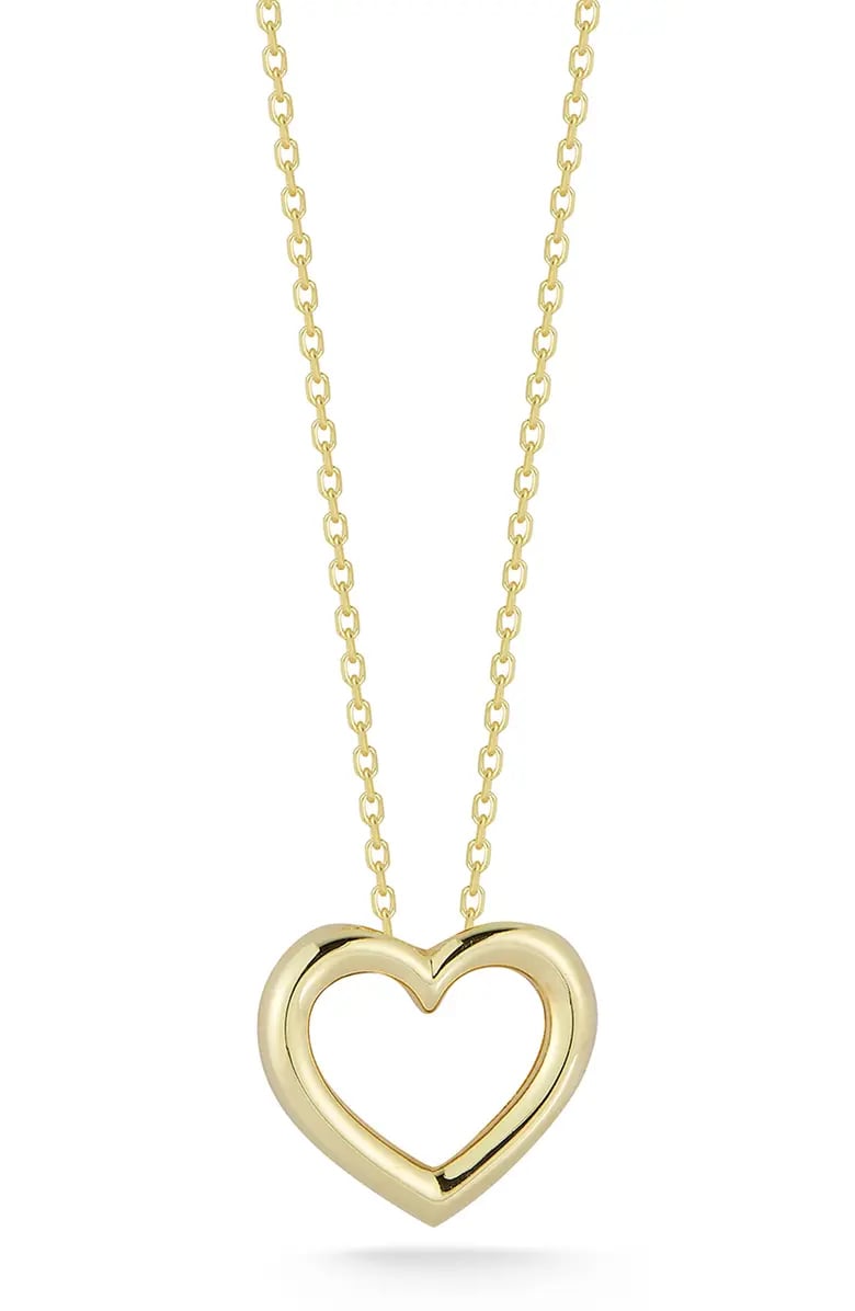 Glaze Jewelry 14K Gold Plated Sterling Silver Open Heart Pendant Necklace