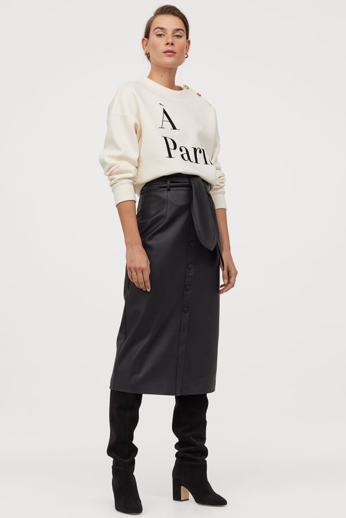 H&M Faux Leather Skirt