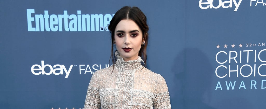 Lily Collins Elie Saab Dress at Critics' Choice Awards 2017