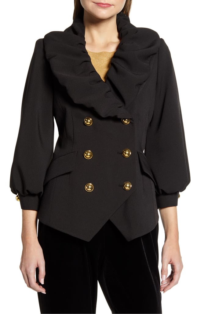 Halogen x Atlantic-Pacific Ruffle Front Blazer