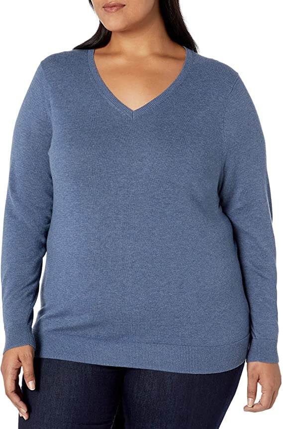 Keep It Simple: Amazon Essentials Plus-Size Lightweight V-Neck Sweater