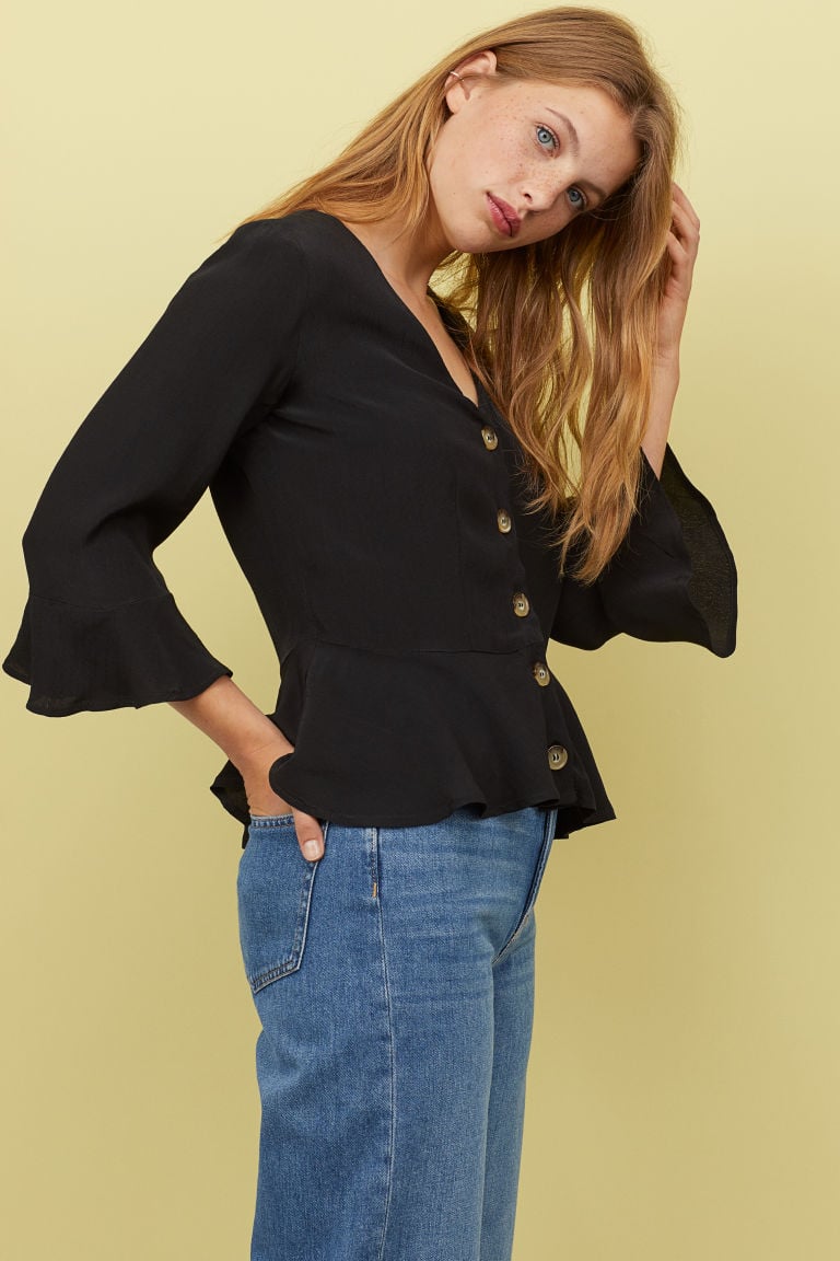 H&M V-Neck Blouse With Buttons