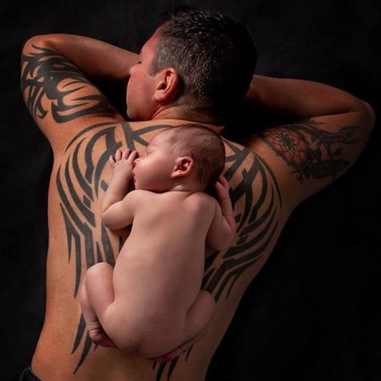 Baby Poops on Dad During Newborn Photo Shoot