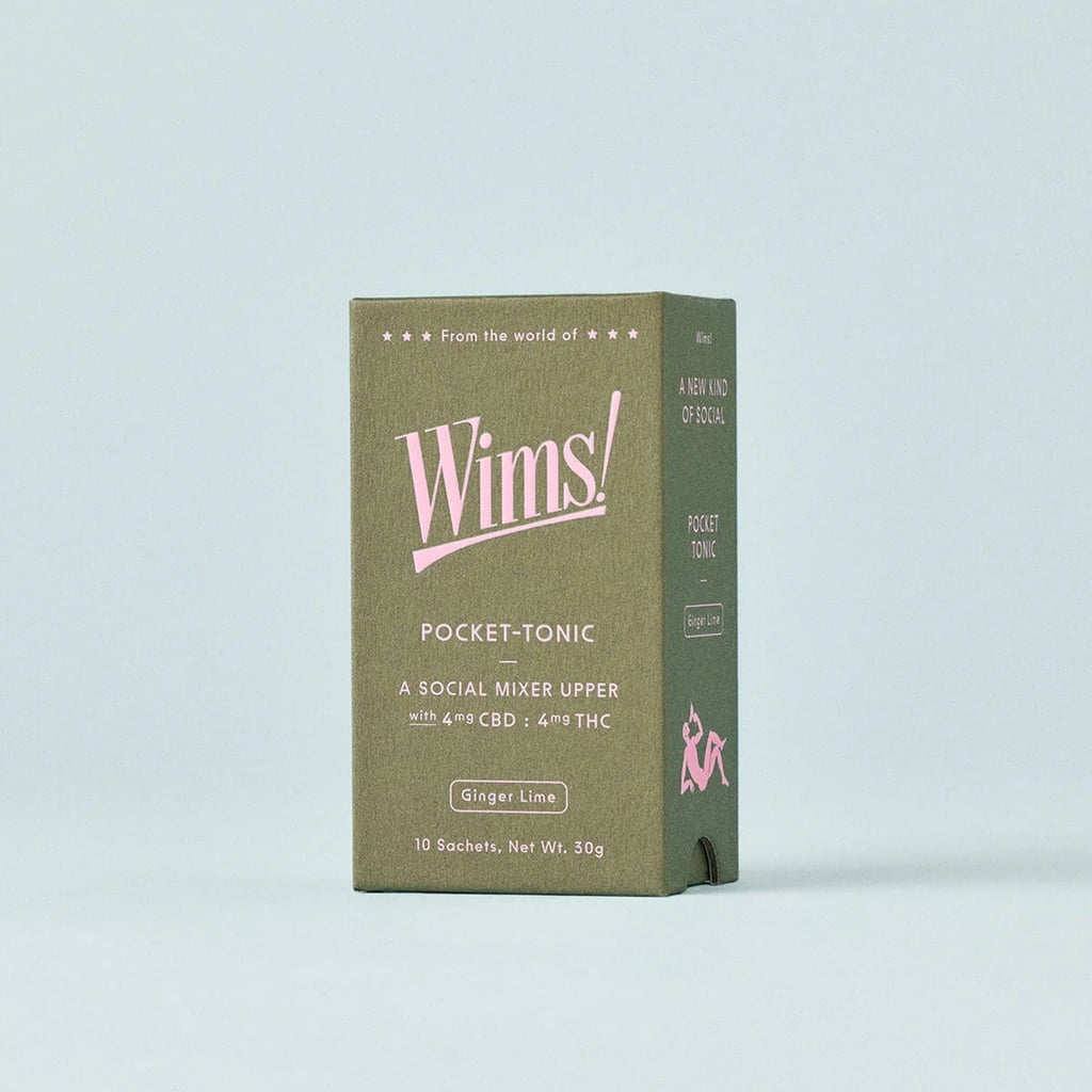 Wims Ginger Lime Pocket Tonic ($32)
If you know me, then you know I love a good THC product for winding down at the end of the day. However, despite all the drink mixtures and seltzers I've tried, I had yet to come across a fresh flavor that doesn't retain the faint taste of cannabis. The Wims Ginger Lime Pocket Tonic changed that. When I mix it into plain seltzer, I actually feel like I'm drinking a Moscow Mule — it's delicious. And with a 4mg THC:4mg CBD ratio, the buzz is really subtle and calming. Rather than reaching for a Diet Coke at the end of the day, this is my new go-to, and I'm gladly re-upping on this stocking-stuffer-friendly essential for the holidays in lieu of alcohol.