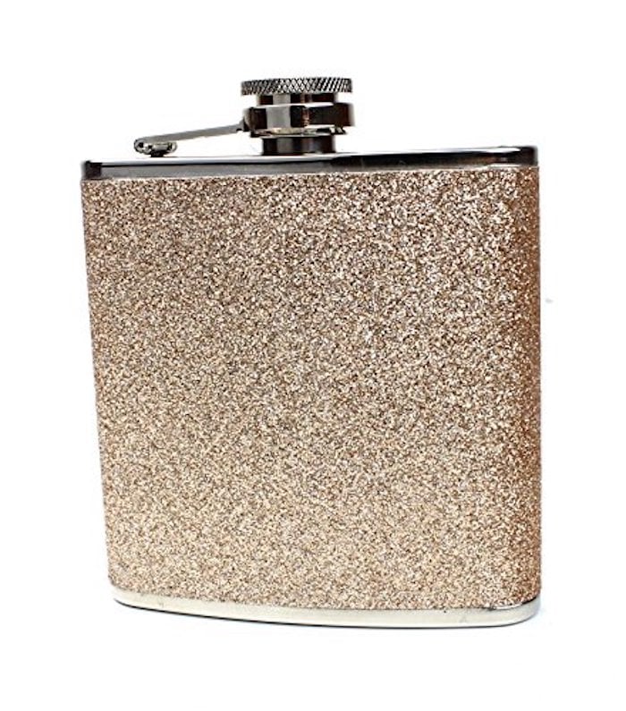 Ms Lovely Glitter and Stainless Steel Hip Flask