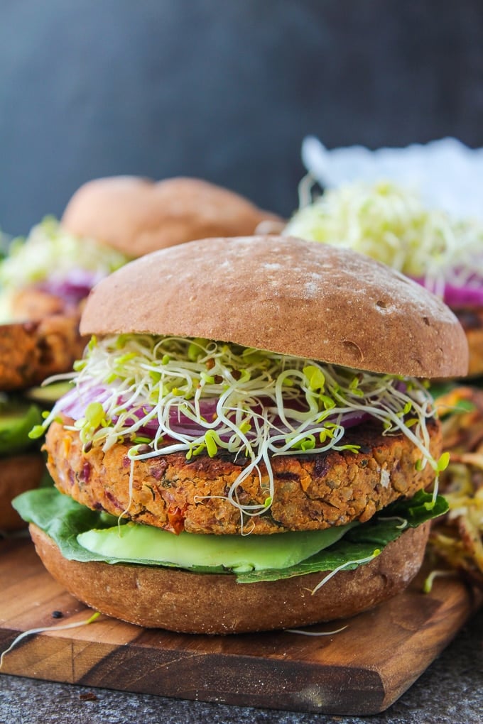 Sweet-Potato-Chickpea Burgers With Yogurt-Tahini Sauce Sweet-Potato-Chickpea Burgers With Yogurt-Tahini Sauce
