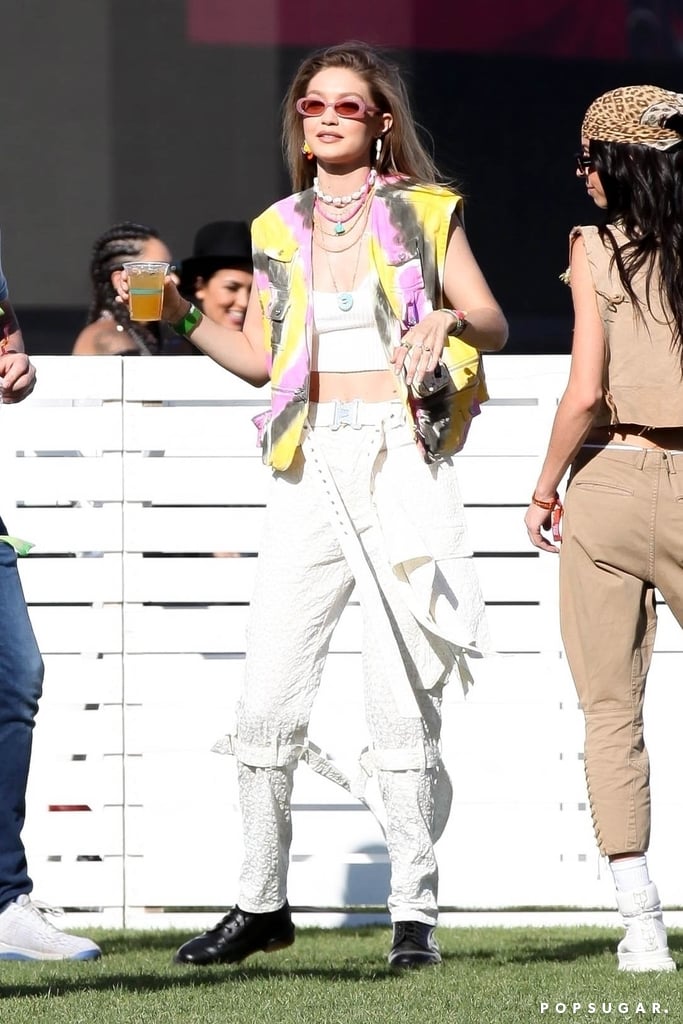 Gigi Hadid Tie-Dye Vest at Coachella 2019