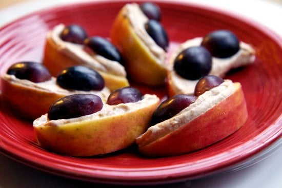 Snack: Creamy Peanutty Apples With Grapes