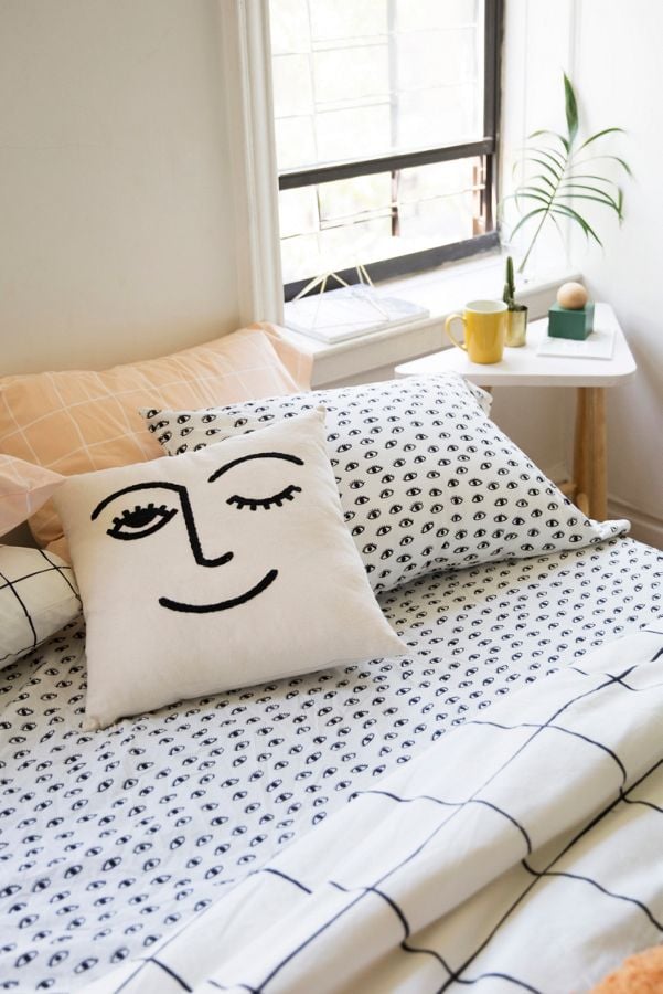 Winky Embroidered Pillow