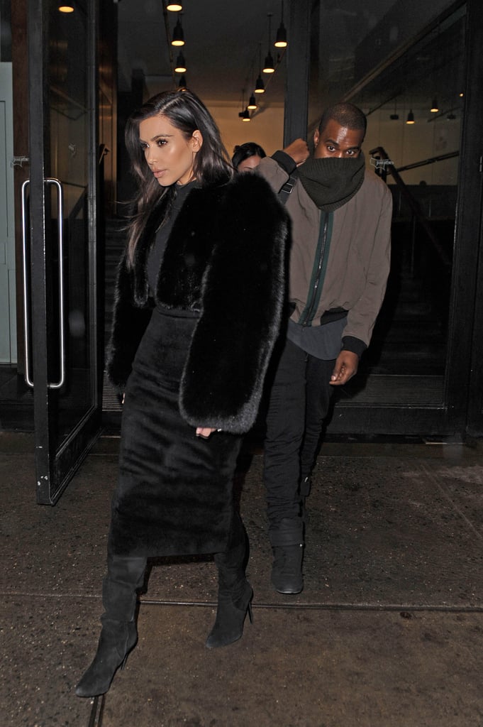 Kim Kardashian and Kanye West Wearing a Cowl
