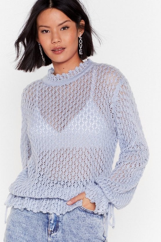 Pointelle Good Relaxed High-Neck Sweater