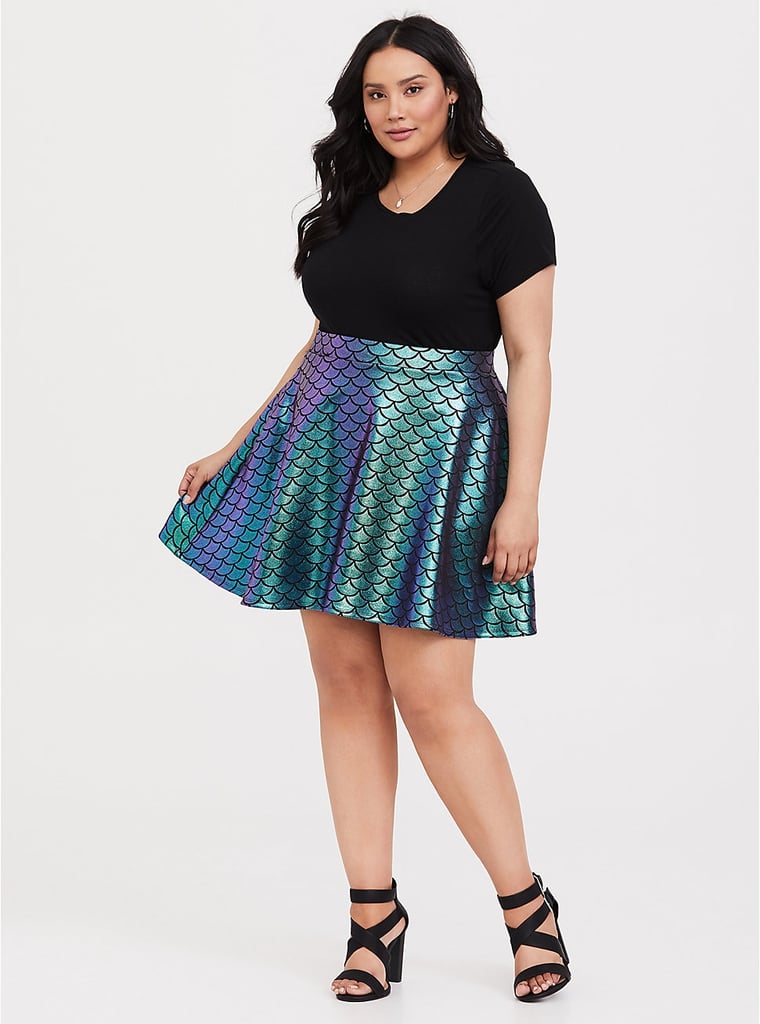 Torrid x The Little Mermaid Ariel Metallic Skater Skirt