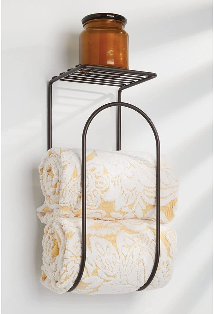 Over-the-Toilet Towel Storage Unit: mDesign Modern Metal Wire Wall Mount Towel Rack Holder