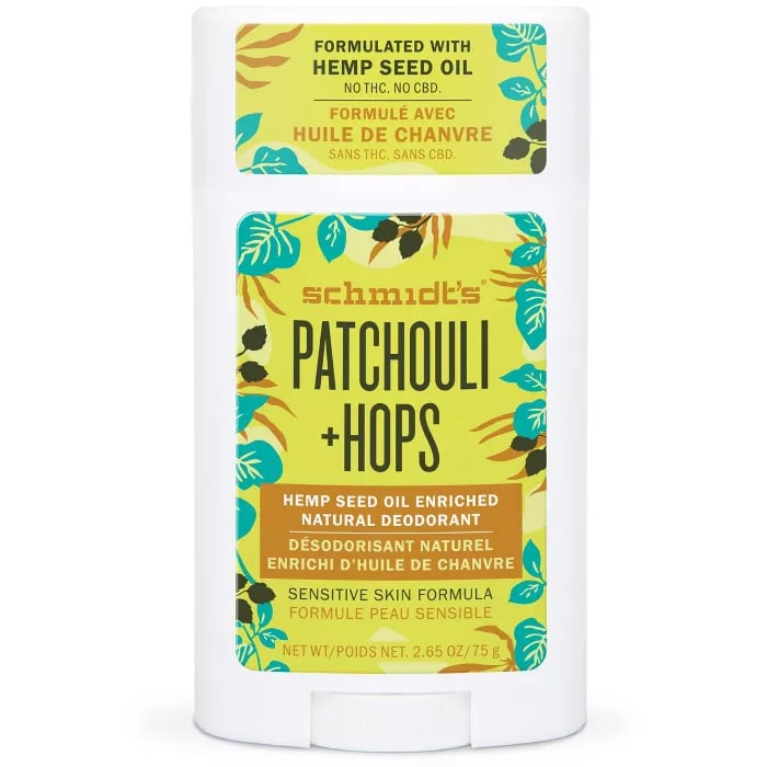 Schmidt's Patchouli + Hops Aluminum-Free Hemp-Seed Oil Natural Deodorant Stick