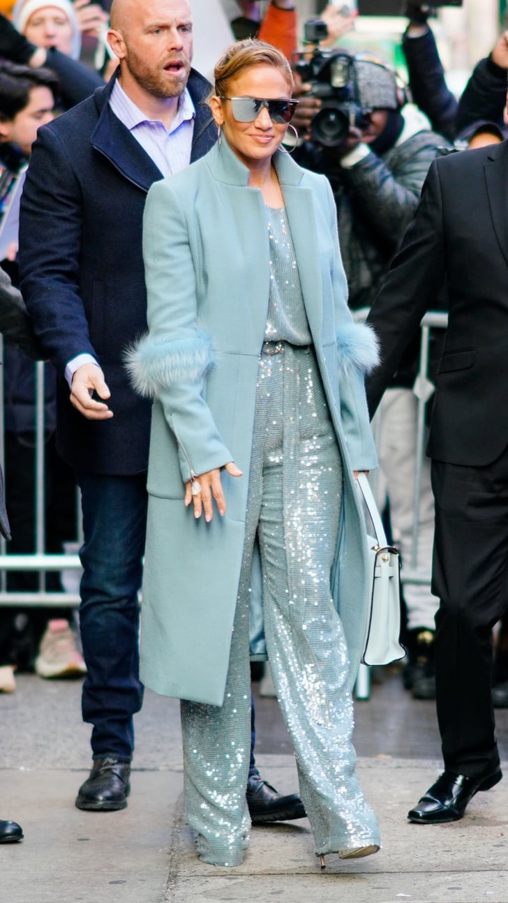 Jennifer Lopez's Blue Sparkly Jumpsuit 2018