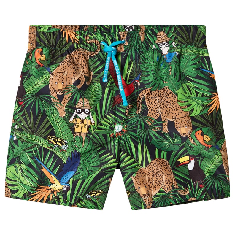 Dolce & Gabbana Cartoon Jungle-Print Swim Shorts