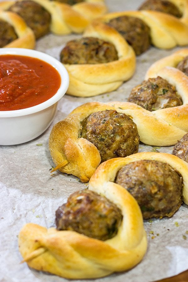 Meatball Breadstick Skewers