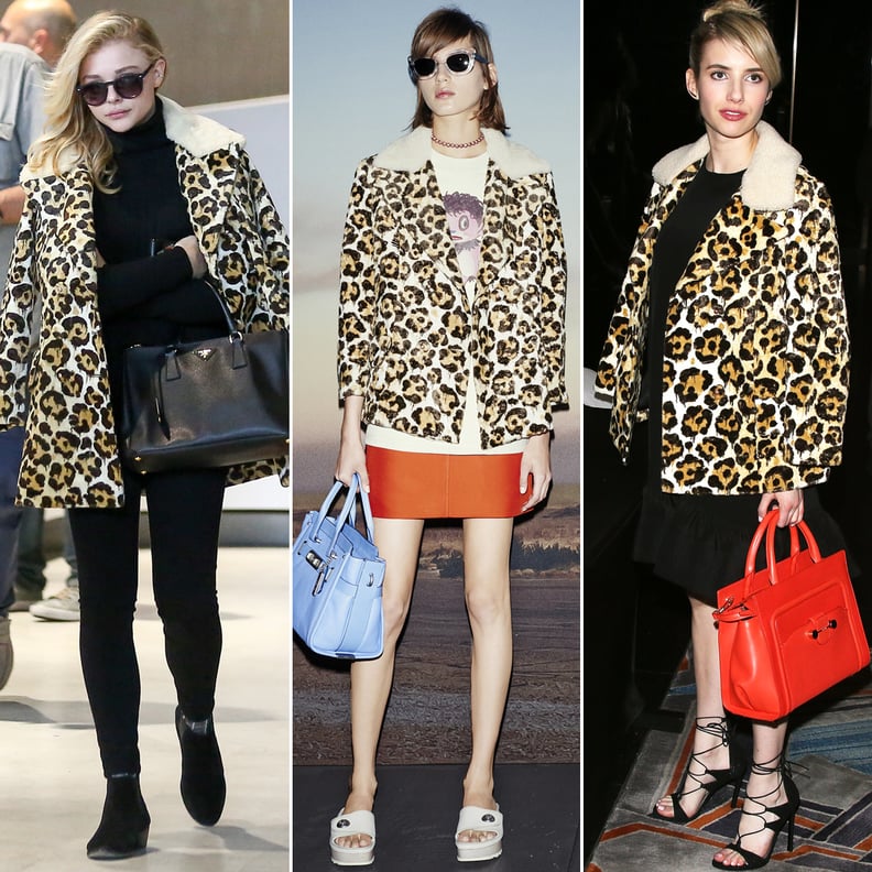 Chloe Grace Moretz Leopard Coat Paris Fashion Week