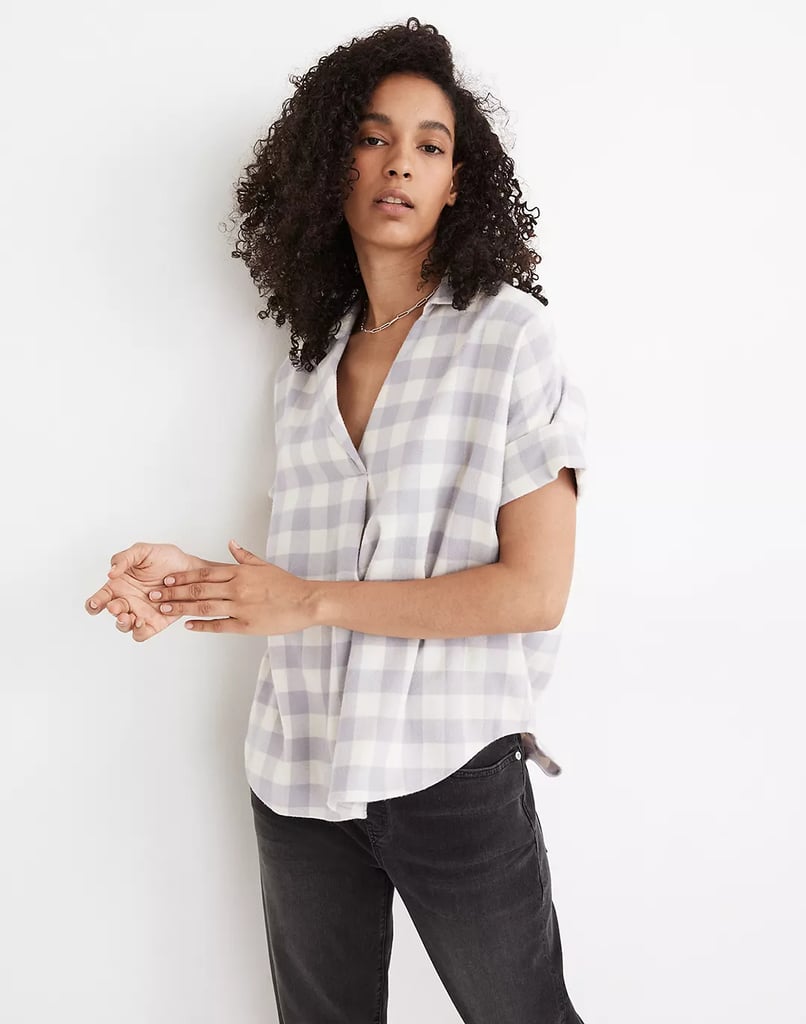 For Casual Elegance: Madewell Flannel Courier Button-Back Shirt
